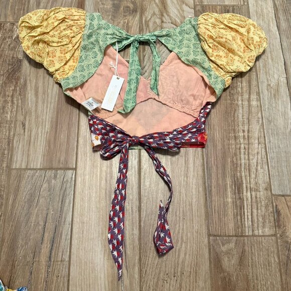 Love The Label Patchwork Cotton Voile Crop Top - Picture 4 of 6